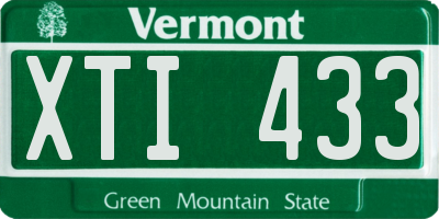 VT license plate XTI433
