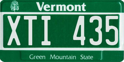 VT license plate XTI435