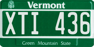 VT license plate XTI436