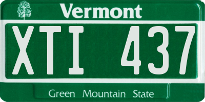 VT license plate XTI437