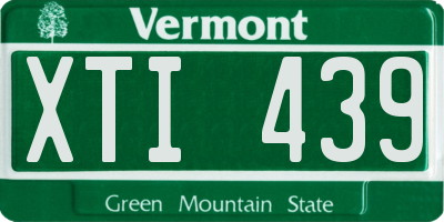 VT license plate XTI439