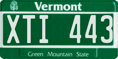 VT license plate XTI443