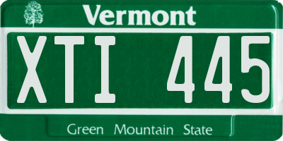 VT license plate XTI445