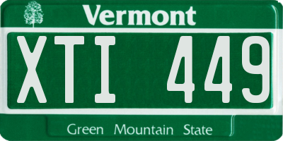 VT license plate XTI449
