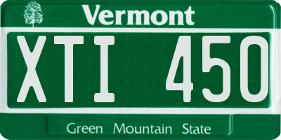 VT license plate XTI450