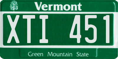 VT license plate XTI451