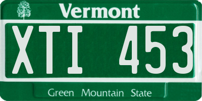 VT license plate XTI453