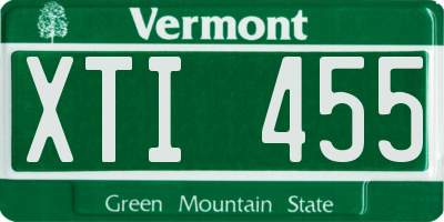 VT license plate XTI455
