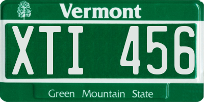 VT license plate XTI456