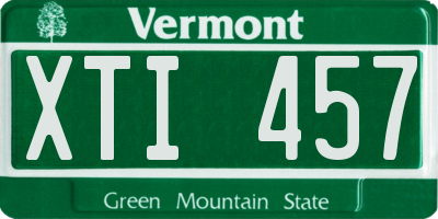 VT license plate XTI457
