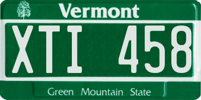 VT license plate XTI458