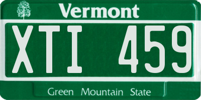 VT license plate XTI459