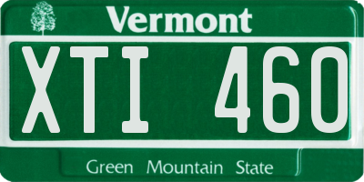 VT license plate XTI460