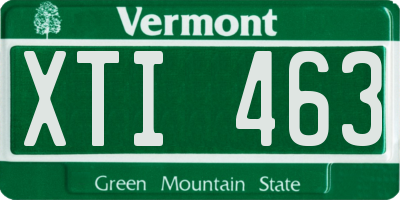 VT license plate XTI463