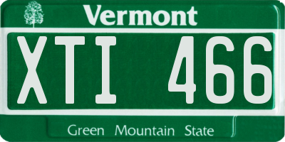 VT license plate XTI466