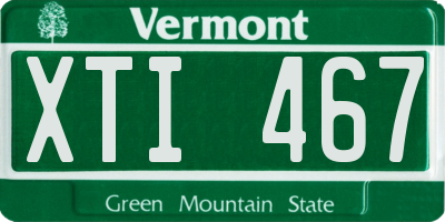 VT license plate XTI467