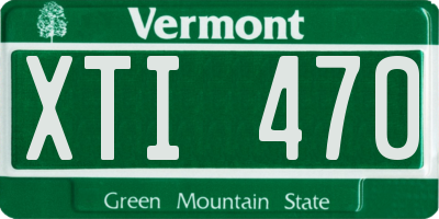 VT license plate XTI470