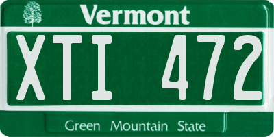 VT license plate XTI472