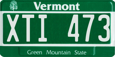 VT license plate XTI473