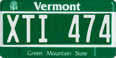 VT license plate XTI474