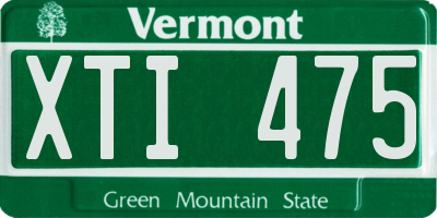 VT license plate XTI475