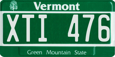 VT license plate XTI476