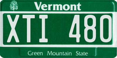 VT license plate XTI480