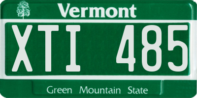 VT license plate XTI485