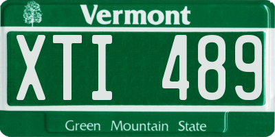 VT license plate XTI489