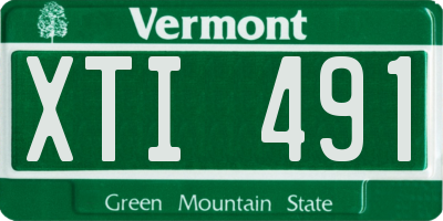 VT license plate XTI491