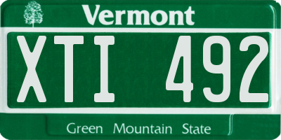 VT license plate XTI492