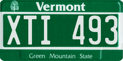 VT license plate XTI493