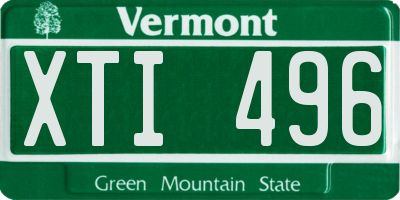 VT license plate XTI496