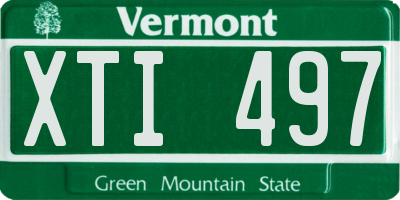 VT license plate XTI497