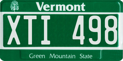 VT license plate XTI498
