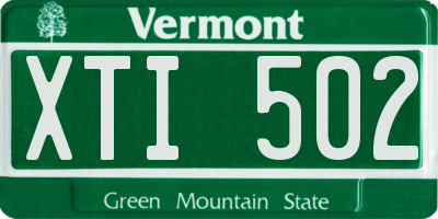 VT license plate XTI502