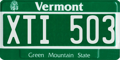 VT license plate XTI503