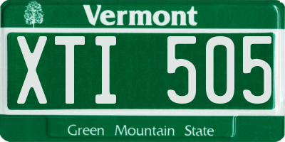 VT license plate XTI505