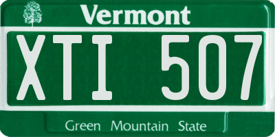 VT license plate XTI507