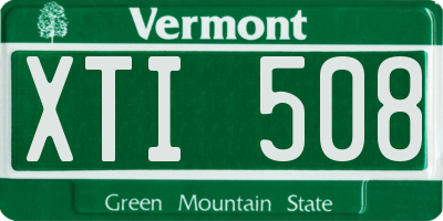 VT license plate XTI508