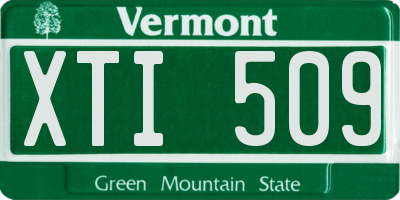 VT license plate XTI509