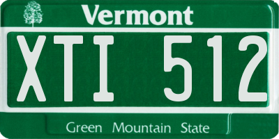 VT license plate XTI512