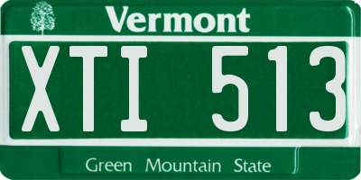 VT license plate XTI513