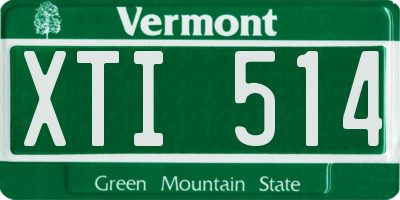 VT license plate XTI514