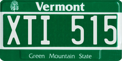 VT license plate XTI515