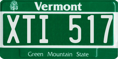 VT license plate XTI517