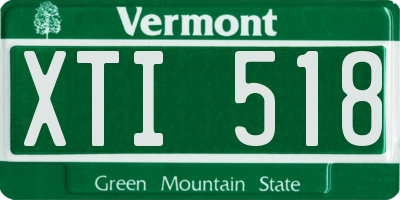 VT license plate XTI518