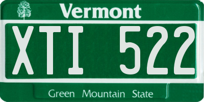 VT license plate XTI522
