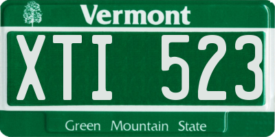 VT license plate XTI523
