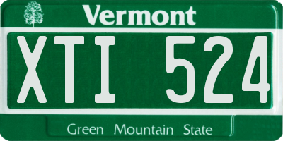 VT license plate XTI524